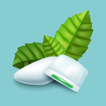 Realistic Detailed 3d Mints Gum vectorのイラスト素材
