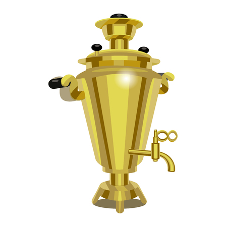 Realistic Detailed 3d Russian Samovar. Vectorのイラスト素材