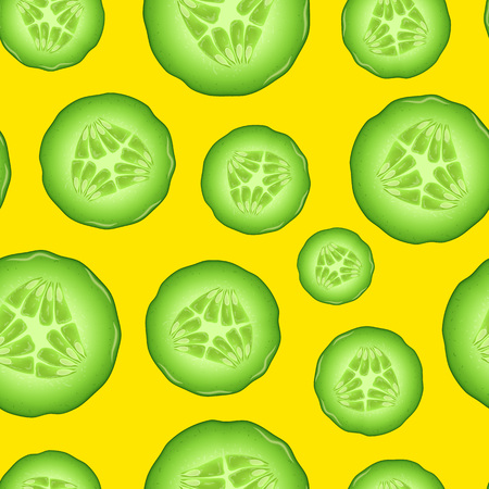 Realistic 3d Cucumber Seamless Pattern Background vector.のイラスト素材