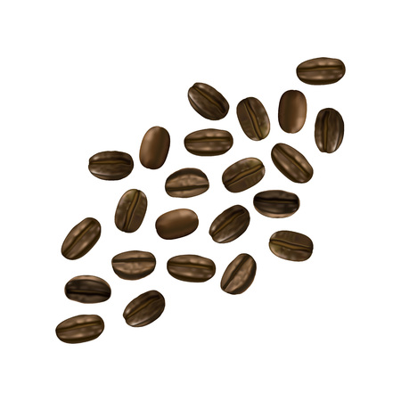 Realistic 3d Coffee Various Beans Set. Vectorのイラスト素材