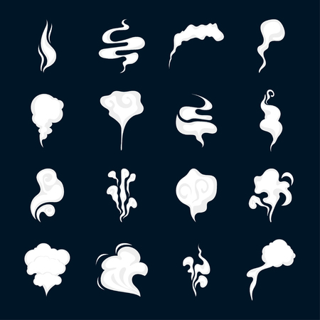 Silhouette White Smoke Set. Vectorのイラスト素材