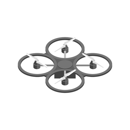 Quadcopter Technology Control Isometric View. Vectorのイラスト素材