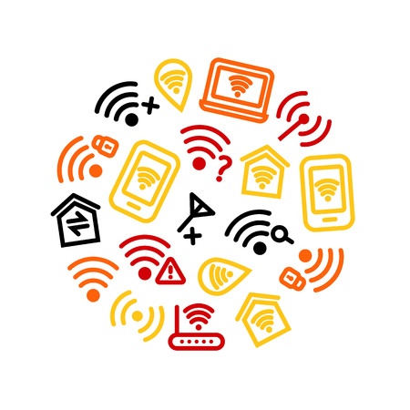 Wifi Wreless Round Design Template. Vectorのイラスト素材