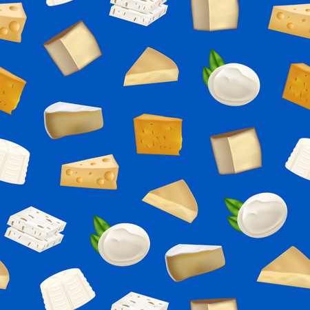Realistic Detailed 3d Cheese Seamless Pattern Background. Vectorの写真素材