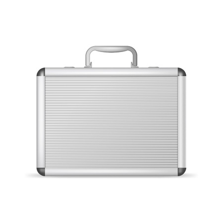 Realistic 3d Detailed Blank Aluminum Suitcase. Vectorの写真素材