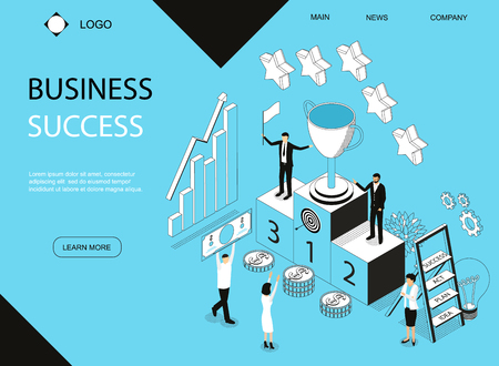 Business Success Concept Banner Card with Elements. Vectorのイラスト素材