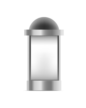 Realistic Detailed 3d Blank White Trade Template Stand for Exhibition, Promotion and Advertising. Vector illustration of Outdoor Boardのイラスト素材