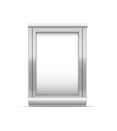 Realistic Detailed 3d Blank White Trade Template Stand for Exhibition, Promotion and Advertising. Vector illustration of Urban Boardのイラスト素材