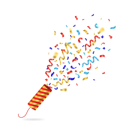 Realistic 3d Detailed Striped Party Cracker. Vectorのイラスト素材