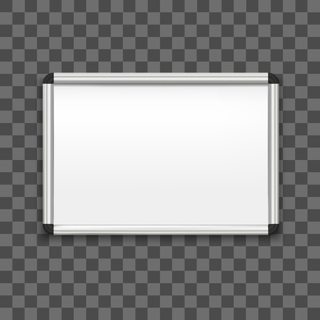 Realistic Detailed 3d Whiteboard on a Transparent Background for School and Business Office. Vector illustration of Education White Boardのイラスト素材