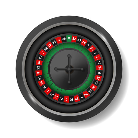 Realistic Detailed 3d Round Casino Roulette on a White Top View Symbol of Gambling Game, Risk and Win. Vector illustrationのイラスト素材