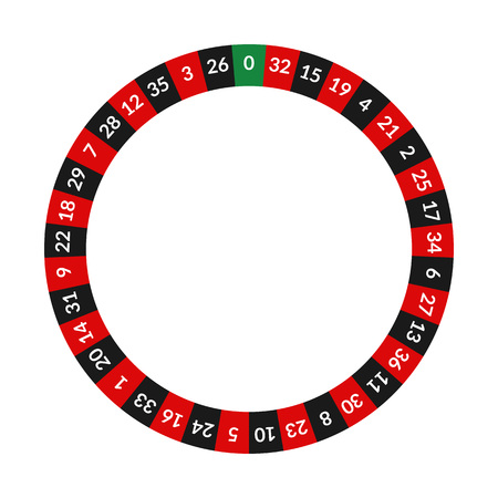 Realistic Detailed 3d Round Casino Roulette with Numbers. Vectorのイラスト素材