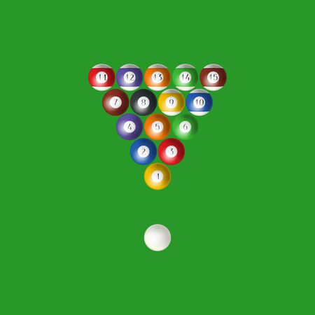 Realistic Detailed 3d Pool Billiard Balls in the Triangle. Vectorのイラスト素材