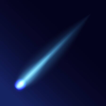 Realistic Detailed 3d Meteorites Comet Light Effect. Vector
