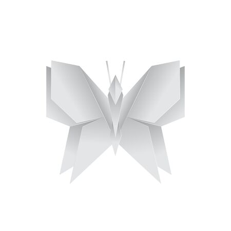Realistic Detailed 3d Origami Paper Butterfly. Vectorのイラスト素材