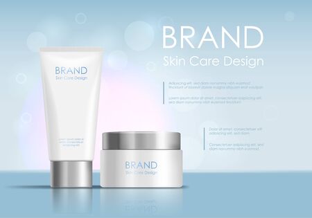 Cosmetic Product Tube Ad Concept Card Background. Vectorのイラスト素材