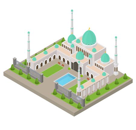 Mosque Building Concept 3d Isometric View. Vectorのイラスト素材