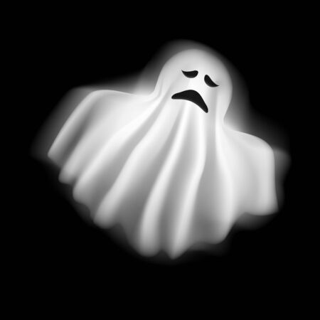 Realistic Detailed 3d Character Funny Ghost. Vectorのイラスト素材