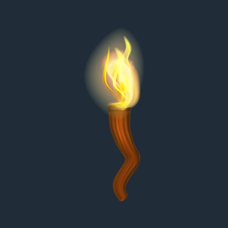 Realistic Detailed 3d Torch Flame Fire. Vectorのイラスト素材