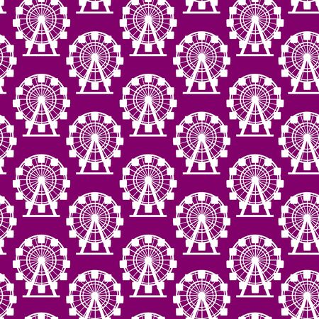 Ferris Wheel Attraction Seamless Pattern Background. Vectorのイラスト素材