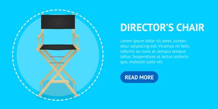 Realistic 3d Detailed Director Cinema Chair Card. Vectorのイラスト素材