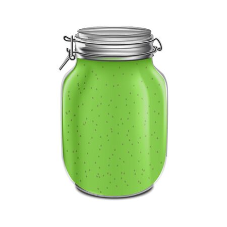 Realistic 3d Detailed Glass Jar with Swing Top . Vectorのイラスト素材