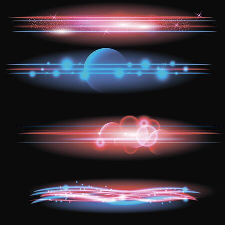 Realistic 3d Detailed Light Flares Set. Vectorのイラスト素材