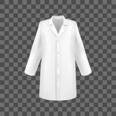 Realistic 3d Detailed White Medical Lab Coat. Vectorのイラスト素材