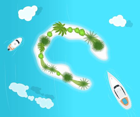 Cartoon Summer Cruise Vacation Concept Card Poster. Vectorのイラスト素材