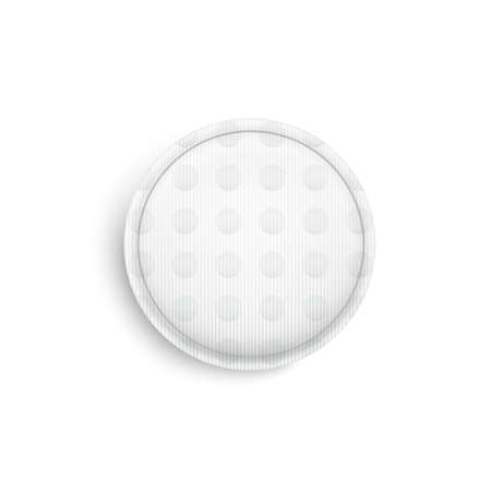 Realistic Detailed 3d White Blank Cosmetic Cotton Pads  Pattern Background.のイラスト素材