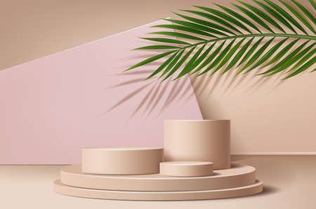 Realistic Detailed 3d Podium Minimal on Stage Set. Vectorのイラスト素材