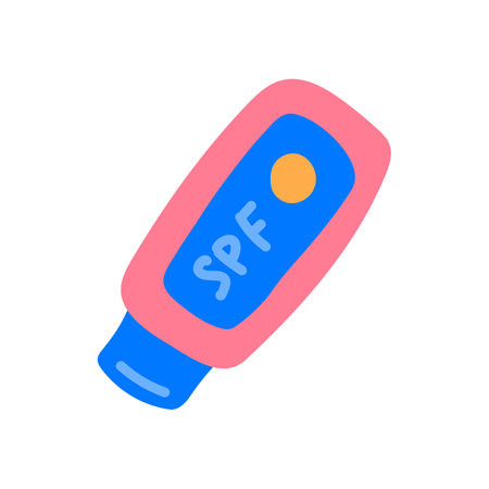 Cartoon Color Sunscreen Moisturizer Lotion Cream Flat Design Style Isolated on a White Background. Vector illustrationのイラスト素材