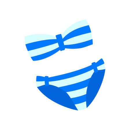 Cartoon Color Swimsuit Separate Summer Vacation Concept Flat Design Style Isolated on a White Background. Vector illustration of Bikiniのイラスト素材