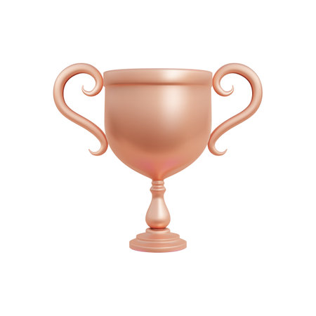 3d Cup Prize Award Concept Cartoon Style Symbol of Achievement and Victory Isolated on a White Background. Vector illustrationのイラスト素材