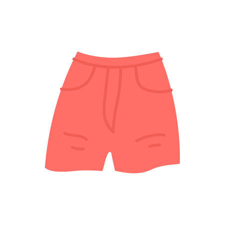 Cartoon Red Shorts Summer Vacation Concept Flat Design Style Isolated on a White Background. Vector illustration. Vector illustrationのイラスト素材