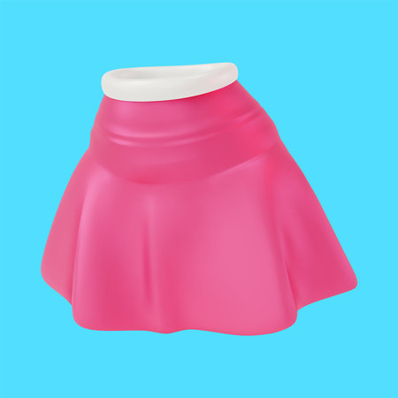 3d Red Mini Skirt Cartoon Design Style Trendy Fashion Female Casual Clothes. Vector illustration of Girl Short Skirtのイラスト素材
