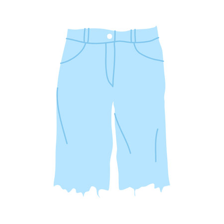 Cartoon Clothes Male Light Blue Shorts Concept Flat Design Style Isolated on a White Background. Vector illustrationのイラスト素材
