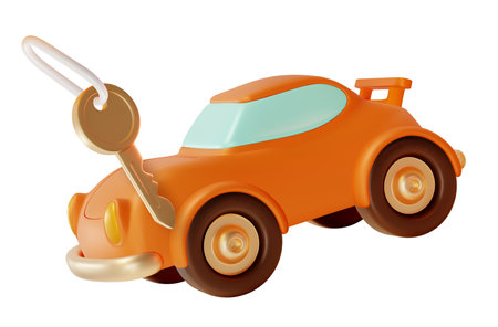 3d Financial and Banking Services Credit Car Concept Cartoon Design Style. Vectorのイラスト素材