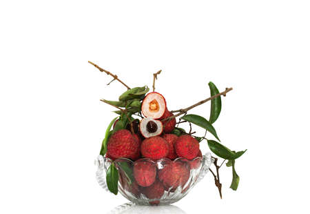 The lychee is a freshness fruit from tropicalの写真素材
