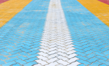 New lay of colorful block walkway background and pattern