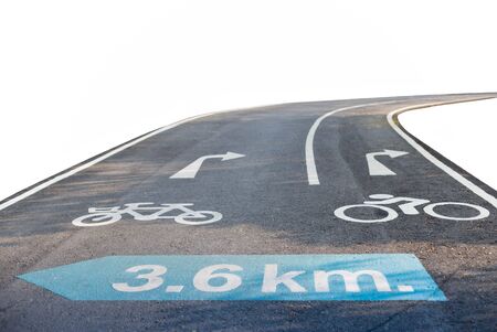 Road sign bicycle lane  isolated on white background