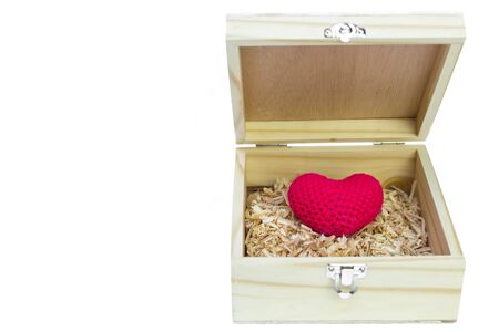 Concept of love Opened wooden box with heartの写真素材