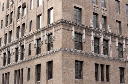 Window close up of building in New York City texture patternの写真素材