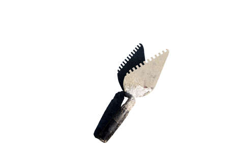 Used construction trowel isolated on white backgroundの写真素材