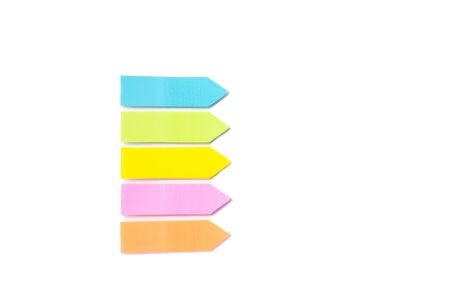 Set of colorful paper stickers isolated on white backgroundの写真素材