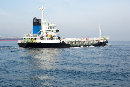 Oil and chemical commercial tanker ship in the oceanの写真素材