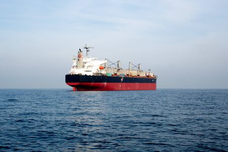Oil and gas tanker ship in the oceanの写真素材