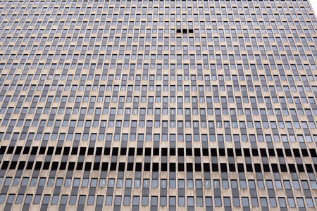 Window with reflection at the building in New York City USAの写真素材