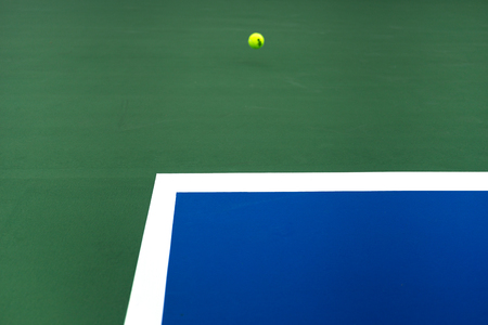 Tennis ball on the court in competition outdoor.の写真素材