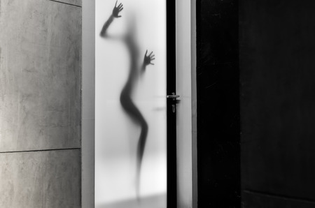 Sexy and beautiful woman body shape in silhouette.の写真素材